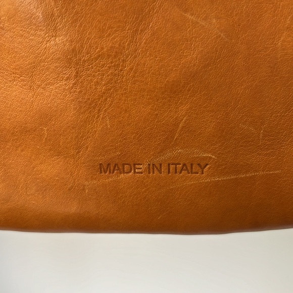 Pratesi Firenze Studded Cognac Brown Leather Clutch Wristlet Crossbody Bag Italy - Picture 5 of 14